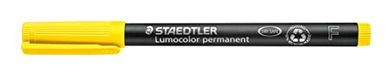 STAEDTLER Lumocolor Permanent Marker, Yellow, Fine Tip (0.6mm), Smudge & Water Resistant, Made in Germany, Long-lasting, 10 Yellow Universal Pens in Cardboard Case, 318-1