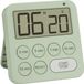 TFA Dostmann Digitale timer voor sport/keuken/studeren, 38.2056, inclusief stopwatch, magnetisch, met 3 volumeniveaus, snelkeuze, groot display, visueel LED-waarschuwingslampje, eierwekker, groen