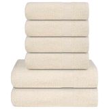 vidaXL 6-delige Handdoekenset FROGN 360 g/m² Crème