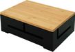 Relaxdays kabelbox voor kabelmanagement, bamboe, 11x32x22 cm, zwart