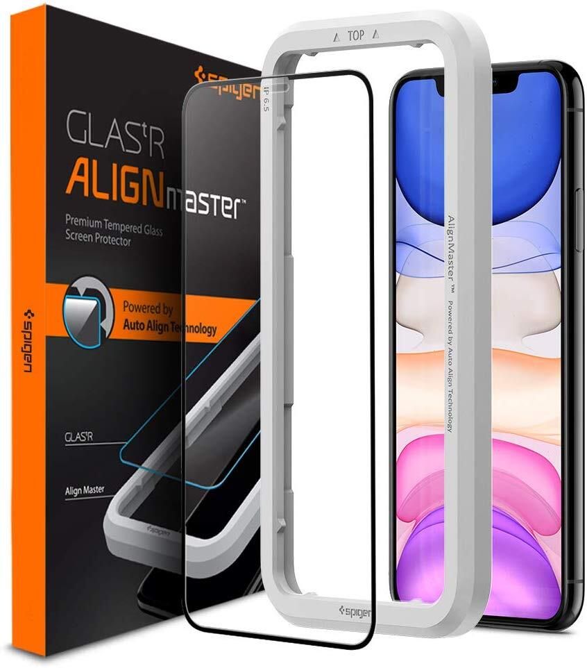 Spigen Glas.tR Slim - Screenprotector voor Apple iPhone 11 / XR - Zwart/Transparant