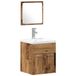 vidaXL Ensemble de salle de bain 3 pièces Vieux bois Bois traité