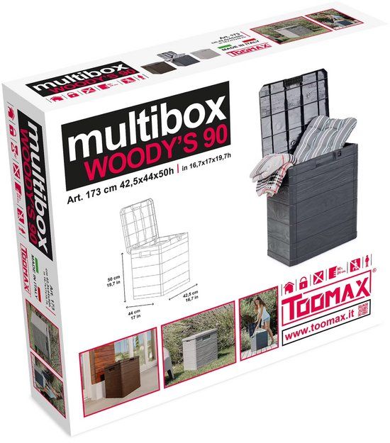 Toomax Multibox Woody's Warm Grijs - 90 L