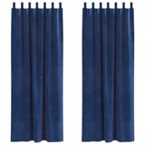 vidaXL Gordijnen 2 stuks Donkerblauw Fluweel 140 x 225 cm
