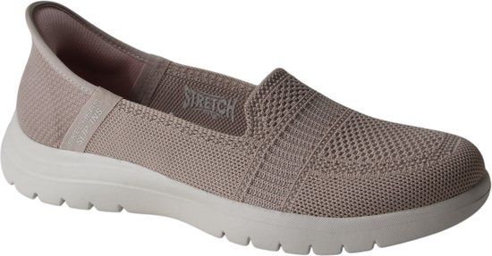 Skechers 138181 TPE Dames Instappers Sportief - Beige - Maat 40