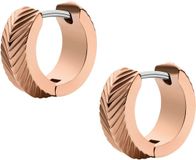 Fossil Women's Rose gold tone Stainless steel with hoop closure Earrings