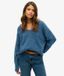 Superdry Pull Col V Femme Bleu Taille: 44