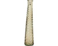 Decoris Vaas van gerecycled glas - D7 x H32 cm - beige transparant