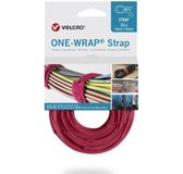 Velcro One-Wrap klittenband kabelbinders | 200 x 7mm | rood | 25 stuks