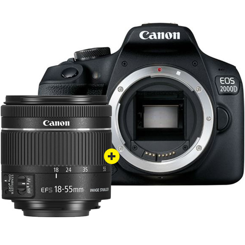 Canon EOS 2000D + EF-S 18-55mm F/4-5.6 IS STM compact zwart