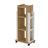 WELL HOME MOBILIARIO & DECORACIÓN Decoratief boekenkast voor woonkamer of receptie, met melamine gecoate spaanplaat, eiken, saffierwit, 120 x 40 x 60 cm
