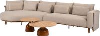 4 Seasons Outdoor June Safina modulaire chaise longue loungeset 4 delig teak amber