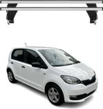 Omac Barres de toit transversales en aluminium pour Skoda Citigo 2011-2020 5 portes – Antivol – Rainure en T – Testées City Crash – Charge max 50 kg Argent