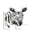 Homemania Wandafbeelding, zebra, 4 delen, dieren, woonkamer, slaapkamer, meerkleurig, 76 x 0,3 x 50 cm, HM204PMDF147, MDF