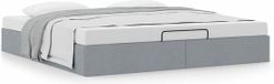 vidaXL Bedframe zonder matras 160x200 cm stof lichtgrijs