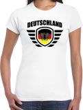 Bellatio Decorations Shoppartners Bv Deutschland landen / voetbal t-shirt - wit - dames - voetbal liefhebber XL