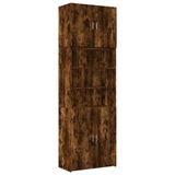 vidaXL Hoge kast, 80x42,5x249 cm, bewerkt hout, gerookt eikenkleurig