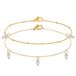 Lucardi - Dames Stalen goldplated armbandenset met parel