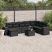 Maison Exclusive - Ensemble de meubles de jardin 9 pièces avec canapé et coussins, noir, en polyrotin