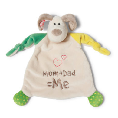 NICI My First Knuffeldoek Hond Mum + Dad = Me 25 x 25 cm