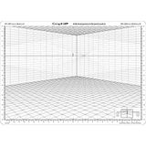 Graph'it - Flexibel perspectiefraster - Tekentool voor studenten en professionals - Sjabloon voor schuin perspectief - Multifunctioneel - A4-formaat