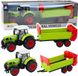 LEAN TOYS Tracteur avec remorque entraînement par friction capot ouvrant vert