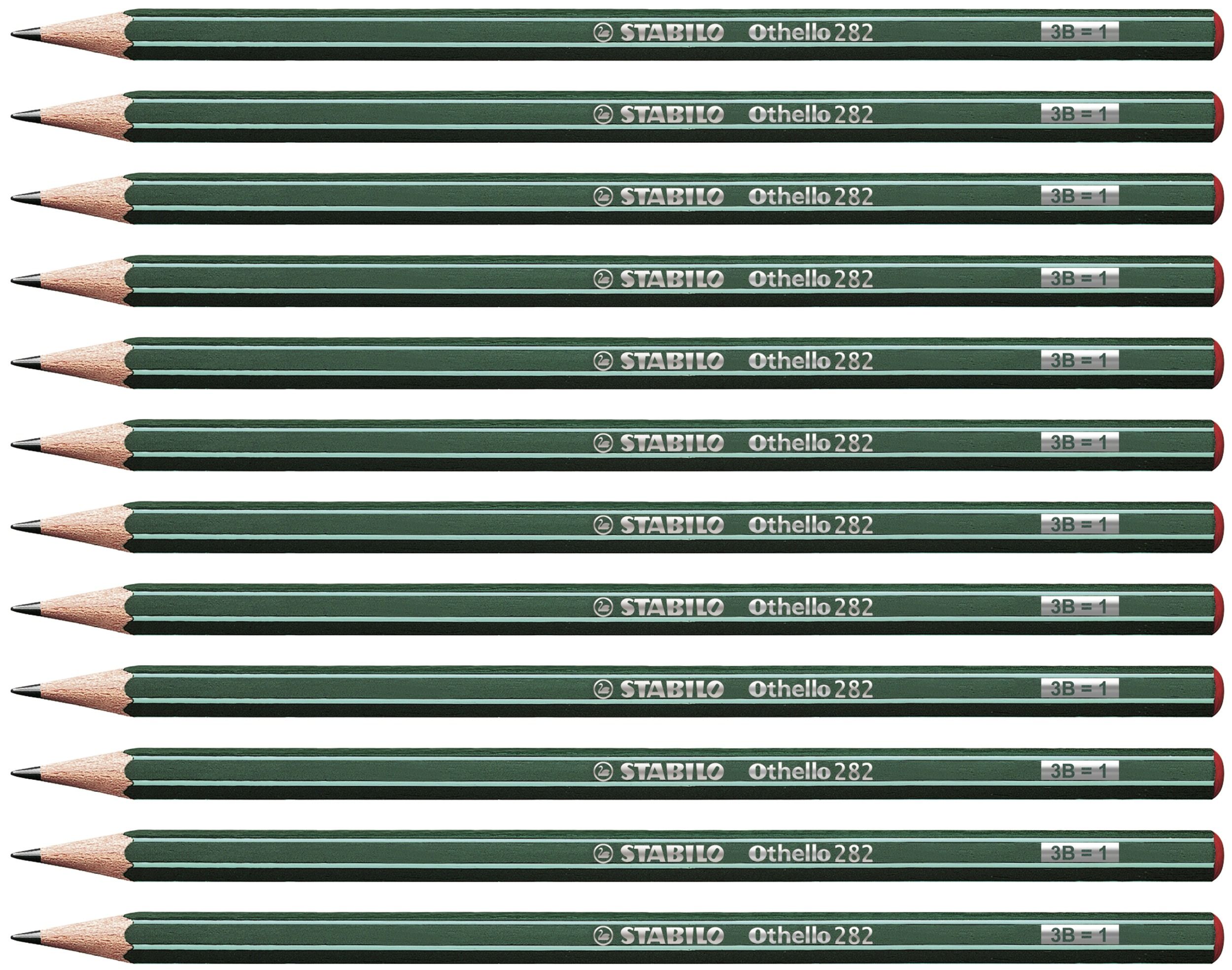 STABILO Othello Grafietpotlood 3B - 12 stuks - Groen