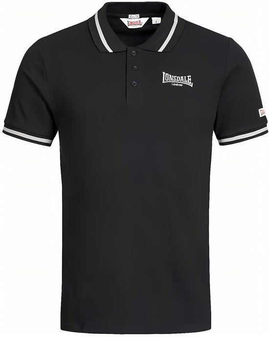 Lonsdale London Causton Heren Poloshirt - Zwart - XXL