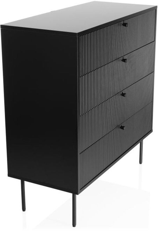 hjh office KARBY K - Commode Zwart - Ladekast - 90 x 40 x 95 cm