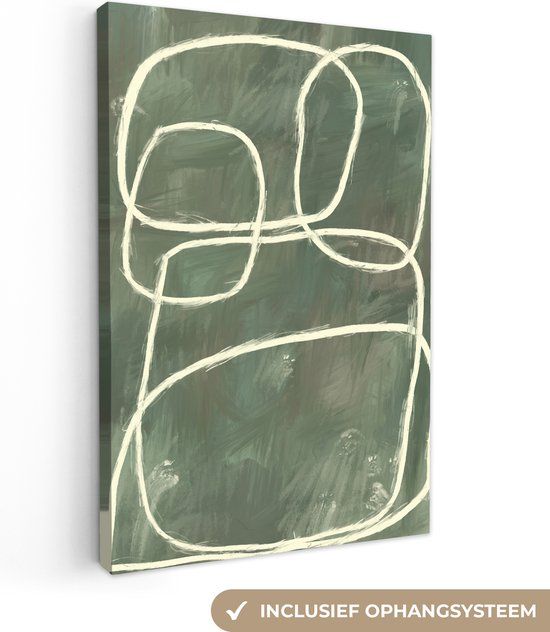 OneMillionCanvasses Canvas schilderij 90x140 cm Abstract - Groen - Multicolor - Rechthoek - Wanddecoratie woonkamer