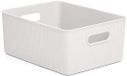 PromoHome Panier de rangement rectangulaire - 15 litres - Matériau sans BPA - Poignées pratiques