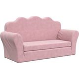 Canapé-lit peluche doux Rose pour enfants 2 places