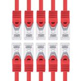 1aTTack.de CAT7 LAN Netwerkkabel 10x 5m RJ45 10Gbps S/FTP - Rood