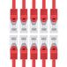 1aTTack.de CAT7 LAN Netwerkkabel 10x 5m RJ45 10Gbps S/FTP - Rood
