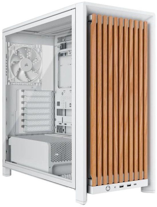 Corsair FRAME 4000D RS - PC-behuizing - Midi Tower - Wit/Eikenhout