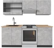 Vicco R-Line Complete keukeneenheid – 200 cm zonder werkblad Beton/antraciet