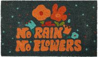 FISURA - Deurmat "No Rain No Flowers" Kokos Buiten 70x40cm Oranje