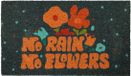 FISURA - Deurmat "No Rain No Flowers" Kokos Buiten 70x40cm Oranje