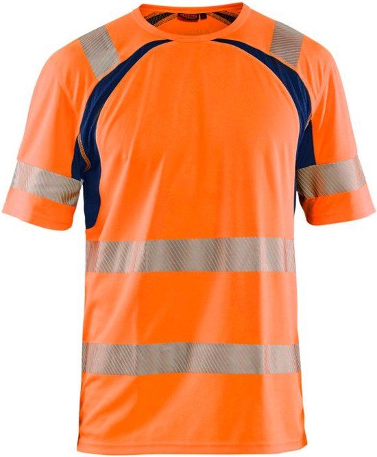 Blåkläder UV-T-shirt High Vis 3397-1013 - High Vis Oranje/Marineblauw - XS