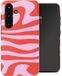 Selencia Coque - Convient aux Samsung Galaxy S25 - Couverture arrière avec anneau magnétique - Dream Swirl Pink
