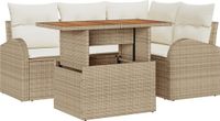 vidaXL Tuinbank Set 5-delig Beige en Crèmekleurig