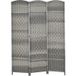 Paravent en bois pliable en trois parties pour salon ou chambre, 135 x 180 cm, gris