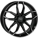 RIAL LUCCA 5 trous noir diamant poli façade 6.5Jx16 5x112 ET46