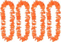 Boland Hawaii krans/slinger - 4x - Tropische kleuren oranje