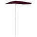 Jardin Parasol demi-mât 180x90 cm rouge bordeaux