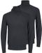 Jack & Jones Heren trui 2 pack Emil Knit dark grey melange M