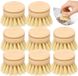 Famanu – Set de 8 têtes de brosse vaisselle avec brosses fermes pour brosse vaisselle en bambou, inserts remplaçables