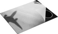 Chefcare Inductie Beschermer Vliegtuig Strand - Zwart Wit - 77x59 cm
