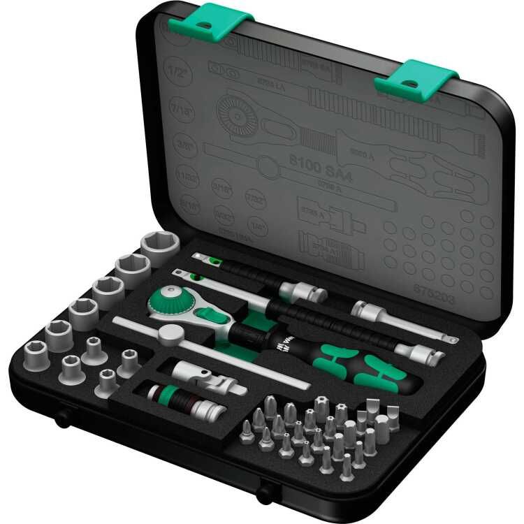 Wera 8100 SA 4 Zyklop Speed Ratchet Set - 1/4" - 41 Pieces