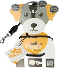 Easy Walk Mini Hondentuigje en Riem - Anti-Trek - Zwart - Maat S-M